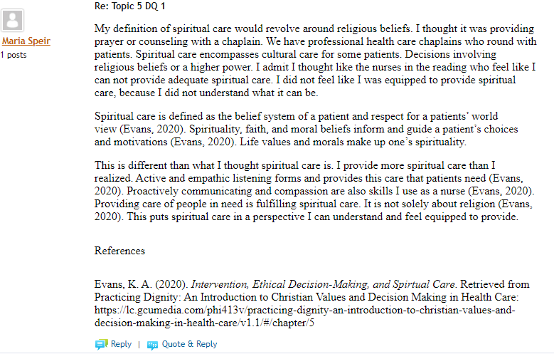 Benchmark Patients Spiritual Needs: Case Analysis Sample