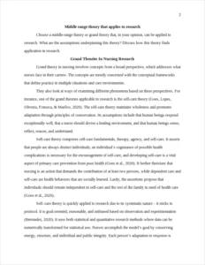 middle range theory that applies to research – page 2