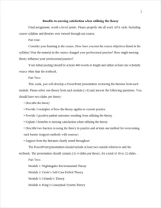 benefits to nursing satisfaction when utilizing the theory – page 2