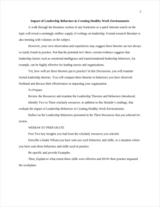 impact of leadership behaviors in creating healthy work environments – page 2