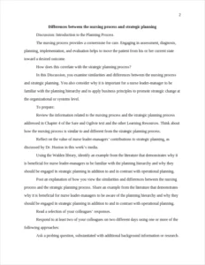 differences between the nursing process and strategic planning – page 2