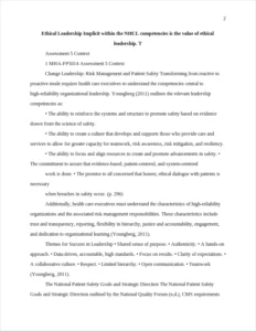 ethical leadership implicit within the nhcl competencies is the value of ethical leadership. t – page 2