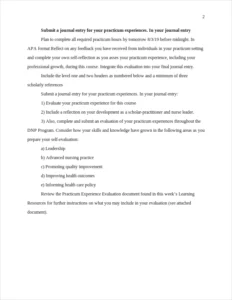 submit a journal entry for your practicum experiences. in your journal entry: – page 2