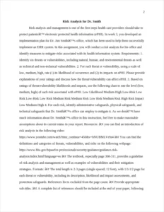 risk analysis for dr. smith – page 2