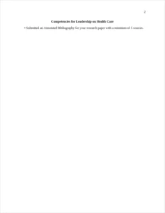 competencies for leadership on health care – page 2