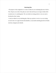 marketing plan – page 2