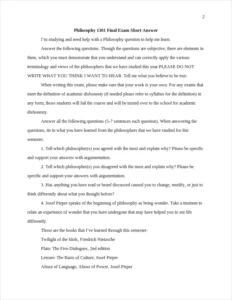 philosophy 1301 final exam short answer – page 2