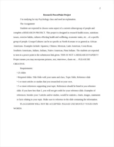 research powerpoint project – page 2