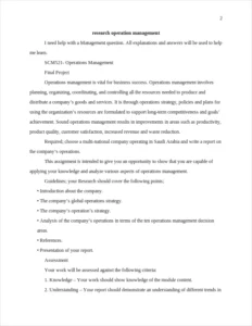research operation management – page 2
