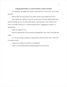 analyzing rhetorical conventions across genres – page 2