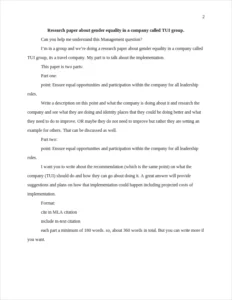 research paper about gender equality in a company called tui group. – page 2