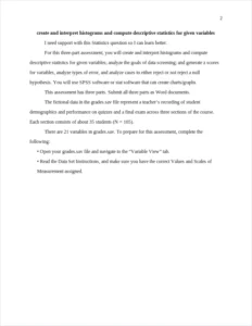 create and interpret histograms and compute descriptive statistics for given variables – page 2