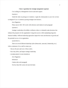 i have 2 questions for strategic mangement capstone – page 2