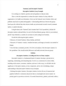 Descriptive Statistics Essay Example – page 2
