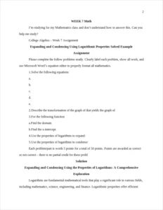 Expanding and Condensing Using Logarithmic – page 2
