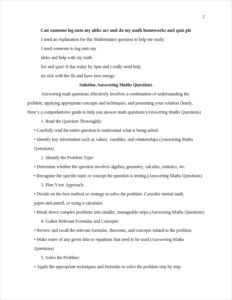 Answering Maths Questions – page 2