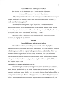 Cultural Differences and Corporate Culture Essay – page 2