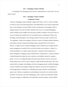 Managing a Project Schedule Essay Example – page 2