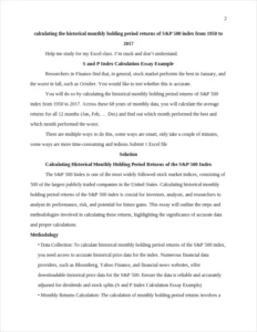 S and P Index Calculation Essay Example – page 2