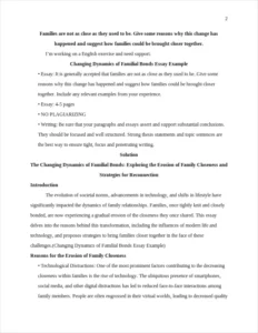 Changing Dynamics of Familial Bonds Essay Example – page 2