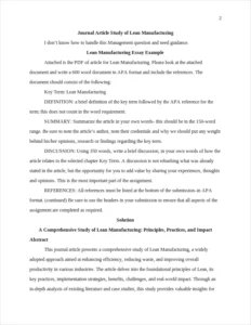 Lean Manufacturing Essay Example – page 2