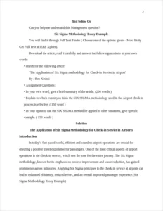 Six Sigma Methodology Essay Example – page 2
