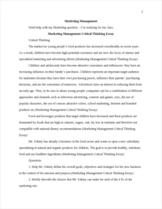 Marketing Management Critical Thinking Essay – page 2