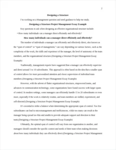 Designing a Structure Project Management Essay – page 2