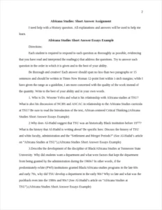 Africana Studies Short Answer Essays Example – page 2