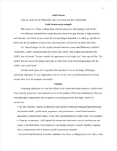 Faith forum essay example – page 2