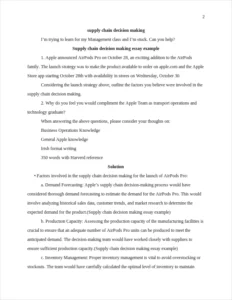 Supply chain decision making essay example – page 2