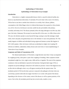 Epidemiology of Tuberculosis Essay Example – page 2