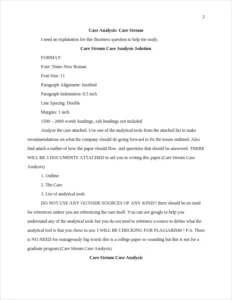 Care Stream Case Analysis – page 2