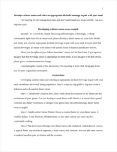 Developing a dinner menu essay example – page 2