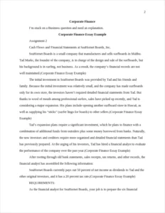 Corporate Finance Essay Example – page 2