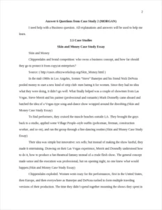 Skin and Money Case Study Essay – page 2