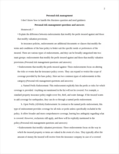 Personal risk management questions and answers – page 2
