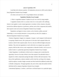 Negotiation Situation Essay Example – page 2