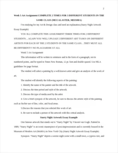 Starry Night Artwork Essay Example – page 2