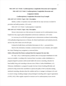 Cardiorespiratory Complexities Discussion Essay Example – page 2