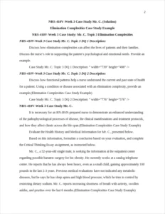 Elimination Complexities Case Study Example – page 2