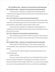 Importance of nursing education and educational goals – page 2