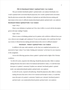 benchmark patients spiritual needs: case analysis – page 2