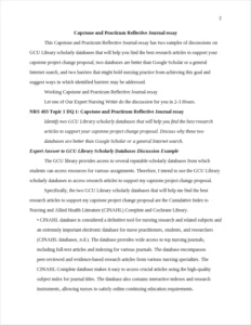 Capstone and Practicum Reflective Journal essay – page 2