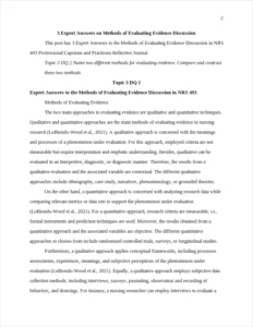 Methods of Evaluating Evidence – page 2