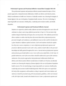 capstone and practicum reflective journal – page 2