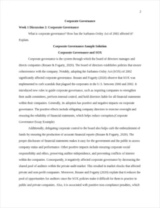 Corporate Governance Essay Example – page 2