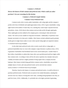 Common Vs Preferred Stock Essay-Example – page 2