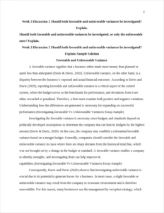 Investigating-favourable Vs Unfavourable Variances Essay-Sample – page 2