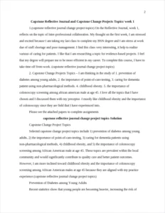 capstone reflective journal change project topics – page 2
